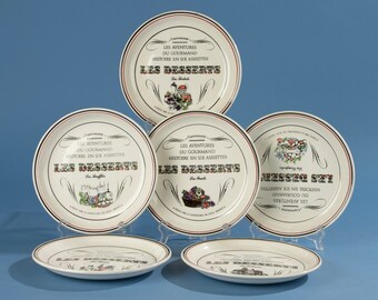 Set of 6 Dessert Plates - Gien - Les Desserts