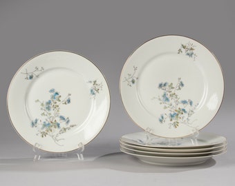 Ensemble de 6 assiettes plates anciennes - Defuisseaux Porcelaine de Baudour