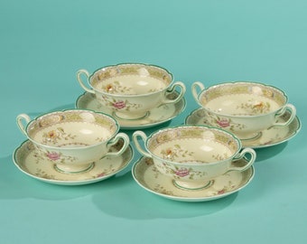 Juego de 4 tazones de sopa - Royal Doulton - Lillian