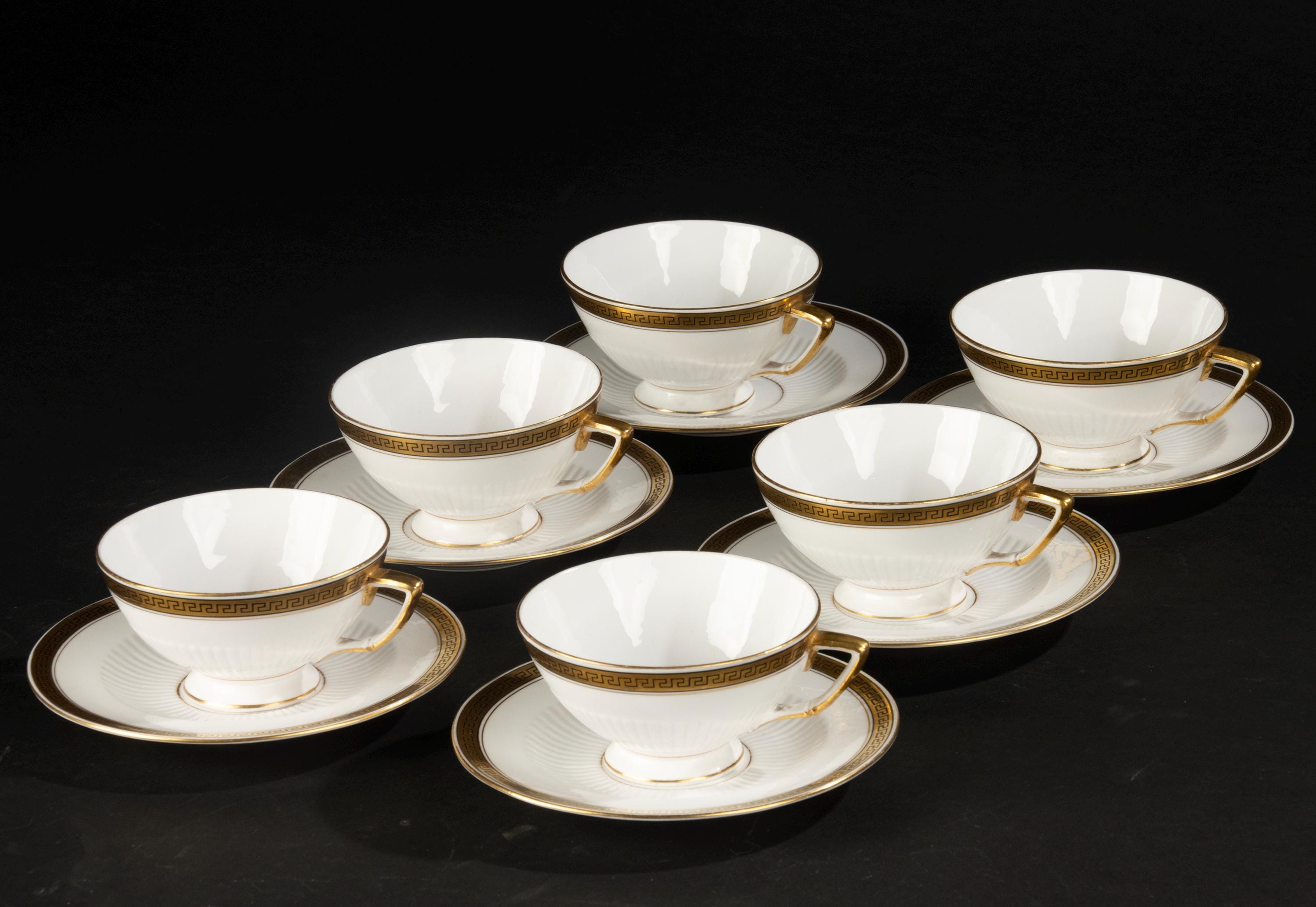 2 TASSES ET soucoupes à café Genevieve Lethu collection aquarelle EUR 10,00 - FR