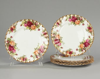 Set of 6 Cake Plates - Royal Albert - Old Country Roses Ø16 cm