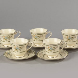 Set of 5 Cups and Saucers - Royal Doulton - Adrienne
