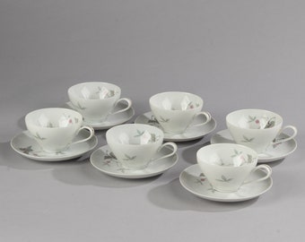 Set of 6 Tea Cups and Saucers - KPM