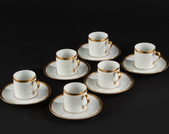 Coffret de 6 tasses à café et soucoupes - La Porcelaine de Baudour