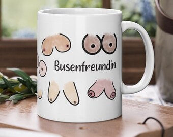 Bosom friend cup, humor cup breasts, gift best friend, saying mug bosom
