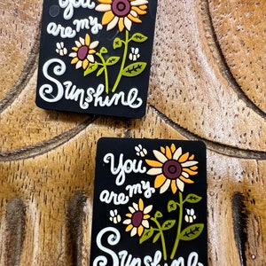 Exclusive You Are My Sunshine, focal bead for wristlet, focal bead for beaded pens, Tide Roll Focal, Mother day, keychain, sunflower, flower