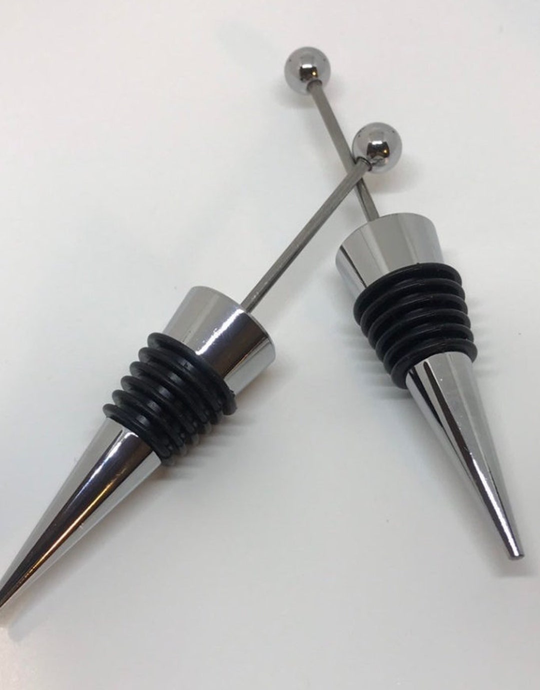 Beadable Wine Stopper Blank / Add Beads / Fits Bead With 2.8 Hole or