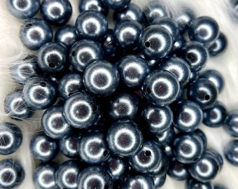 Black 15mm 5 pack Silicone Opal Beads New to the Shop!! Beaded Pens, Beaded Bracelets, Beaded Makeup Brushes, Pen Bars, Beaded Keychain