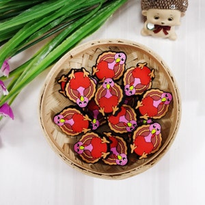 2 pack Gobble Gobble focal bead* cartoon character * animal beads * loose sllicone beads * beads for keychains * beads * wristlets for pen