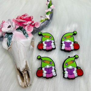 2 pack Teacher Gnome focal bead * cartoon character * animal beads * loose silicone beads * focal bead for keychains * Best Teacher Ever