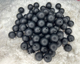 5 pack Black 15mm Pattern/Printed Beads Beaded Pens, Beaded Bracelets, Makeup Brushes, Pen Bars, Keychains, beaded wristlets