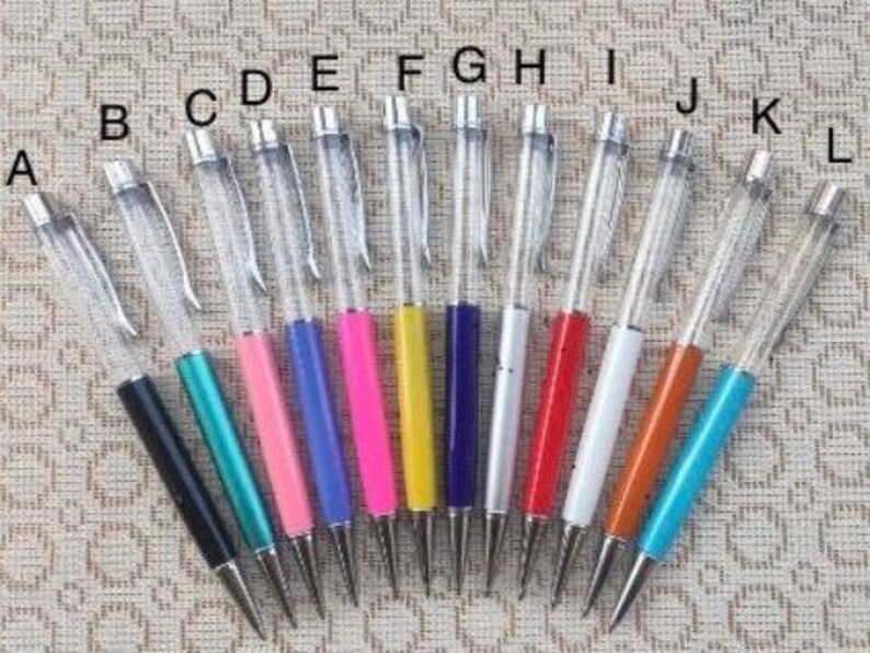 DYI Pens Glitter DYI Floating SKINNY glitter fillable pens Big Barrel Empty Barrel Pens Crystal Refillable Floating Glitter Ink pens
