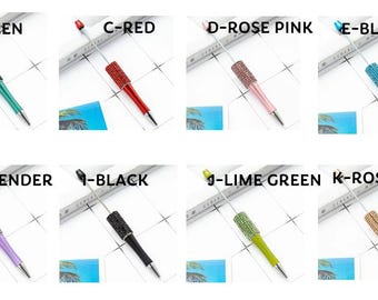 DIY Rhinestone Beadable Pens, Plastic Pens, For Chunky Bubblegum Beads or silicone beads, Pen Blank, Custom Gifts, Christmas Gifts, Sparkly