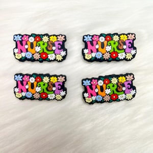 2 pack Nurse Colorful Flower Focal* cartoon character * animal beads * loose silicone beads * beads for keychain* wristlets * Car Charms