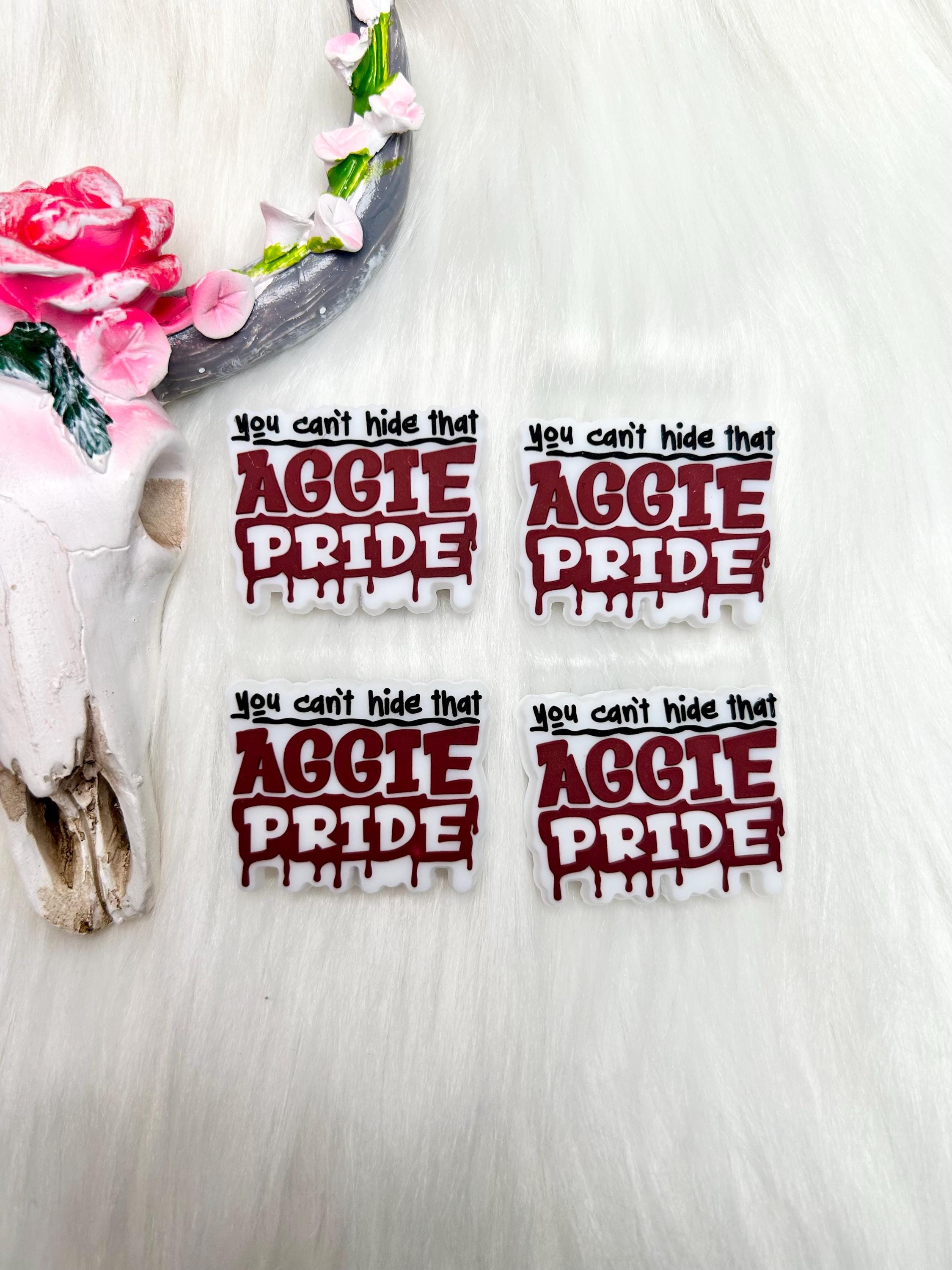 2 pack Exclusive Sports Football Aggie Focal Bead, Beaded Pen, Beaded Bracelet, Beaded Makeup Brushes, Pen Bars, Football Season, Sports