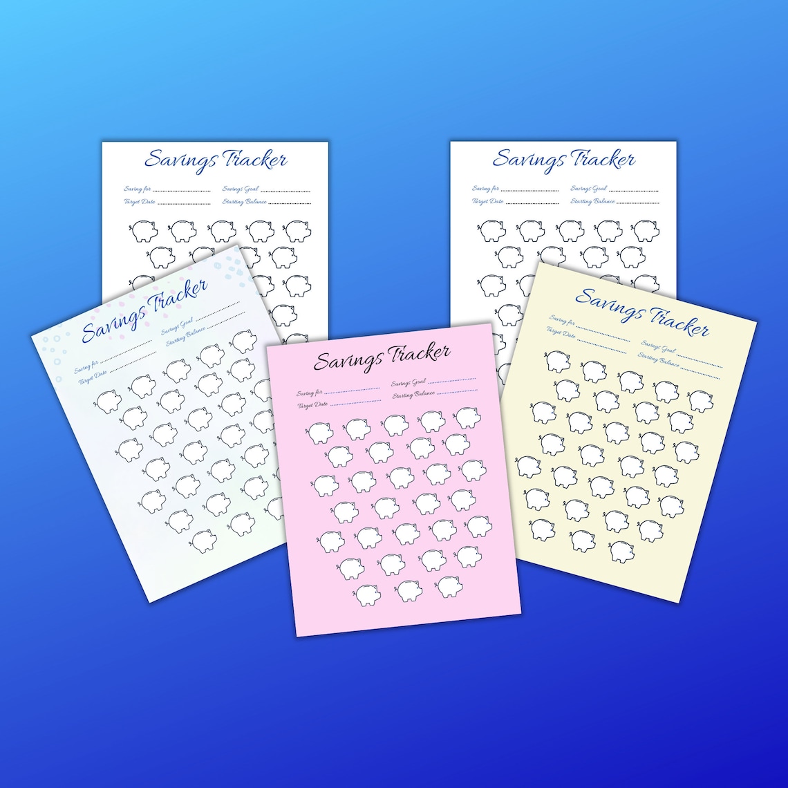 6 Saving Printables in 4 Colors Saving Challenge Bundle - Etsy