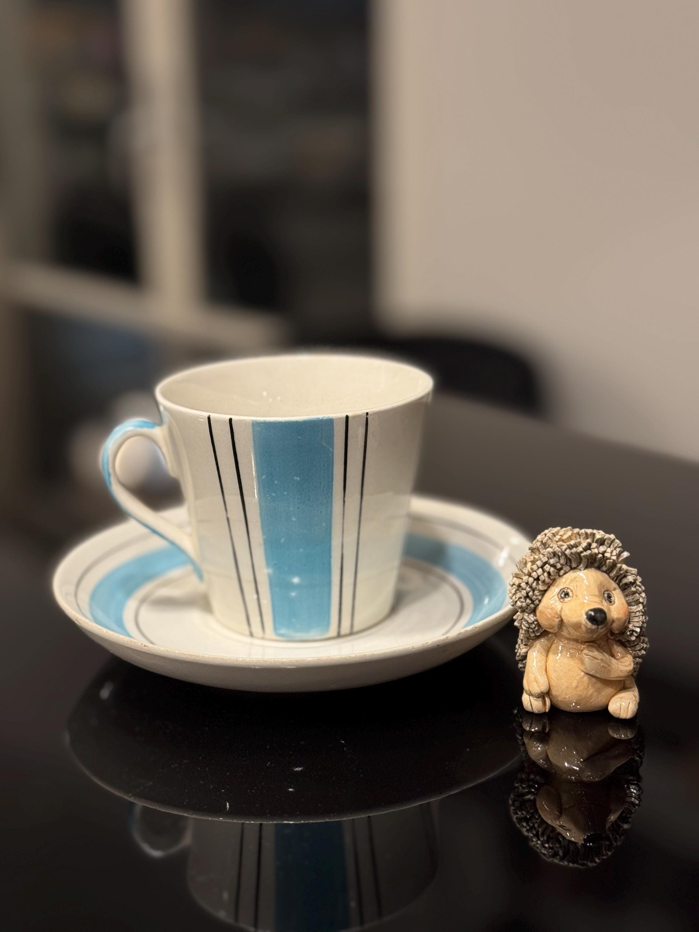 Gefle Upsala Ekeby Trio Rare Swedish Vintage Coffee Cup Tea Cup in