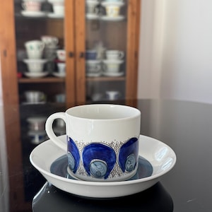 Rörstrand Iris DM tea cup coffee cup very rare hand painted in excellent condition