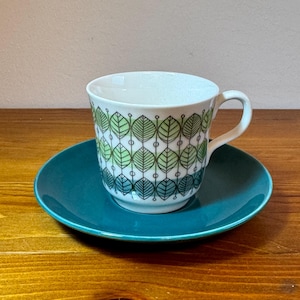 Rare Rörstrand Nameless Coffee Cup with Green Leaves