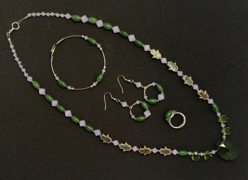 Hamsa Beaded Necklace 4pc Set