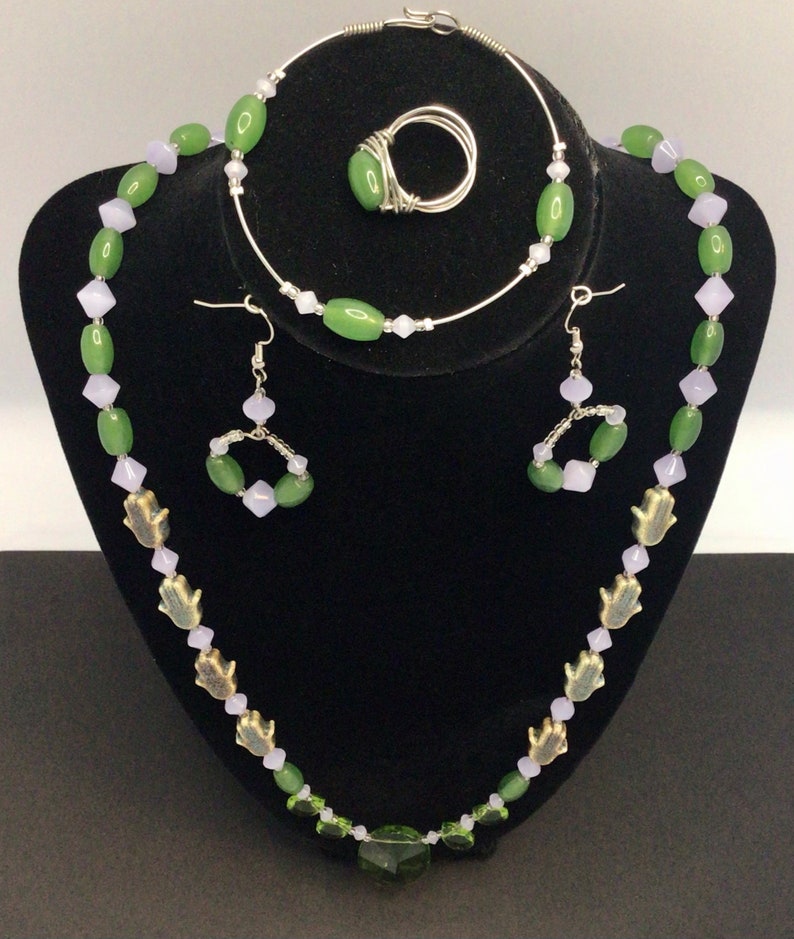 Hamsa Beaded Necklace 4pc Set