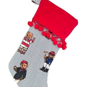 Christmas Stocking Made with Vintage Iconic Bear Fabric