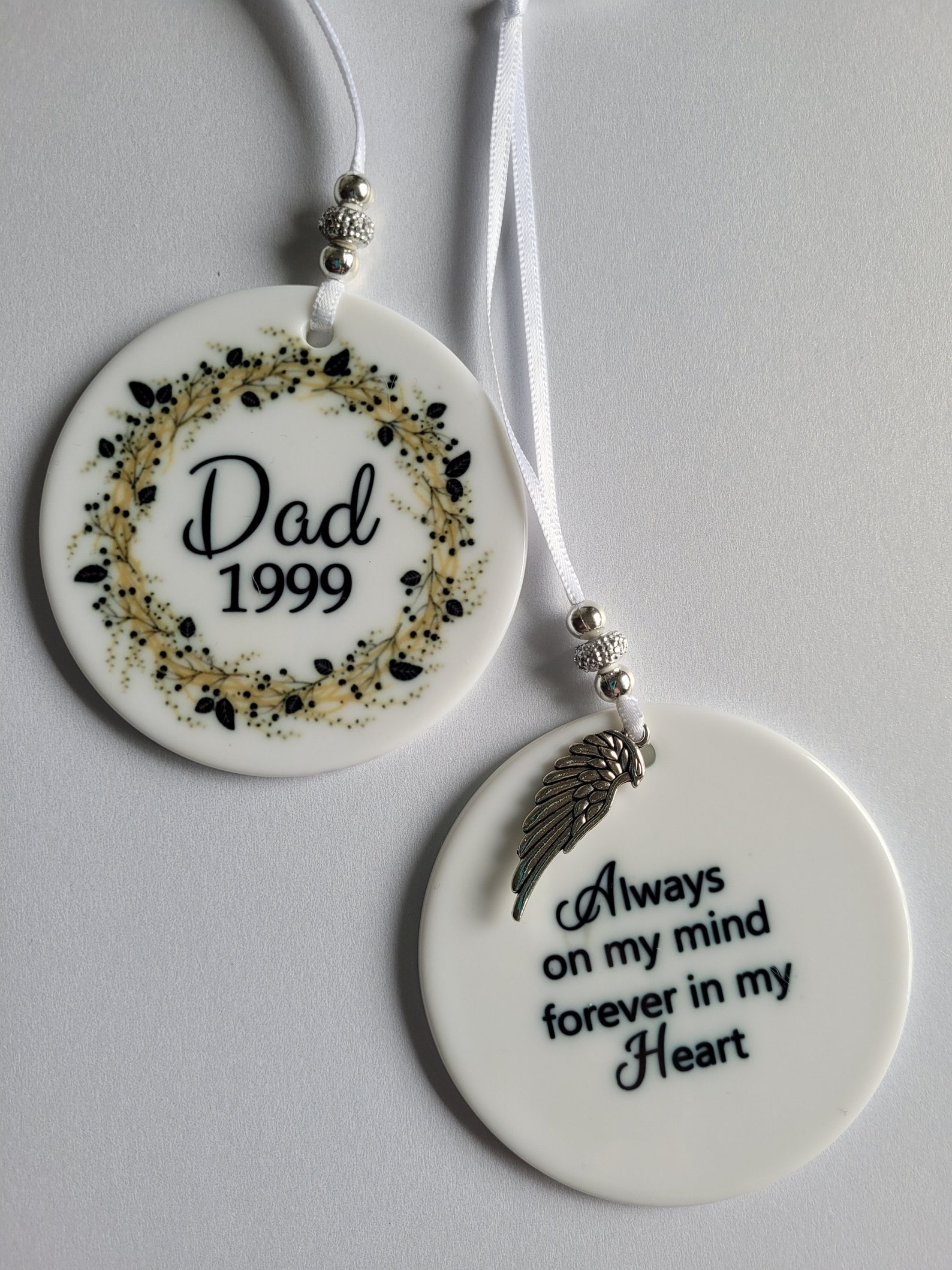 Ceramic Memorial Ornament Sympathy Gift Personalized Etsy