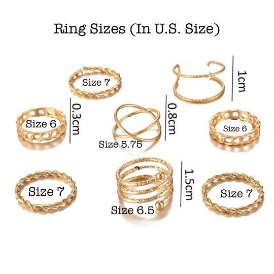 Gold Hammered Ring Set for Women 8pcs Gold Knuckle Rings - Etsy