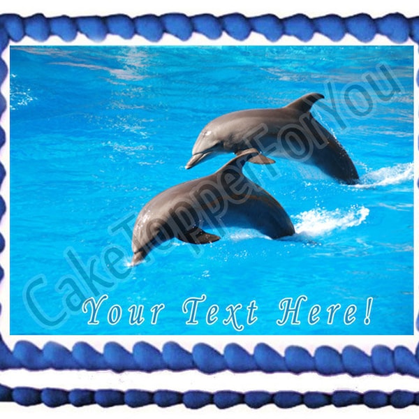 Dolphin Jumping - Edible Cake or Cupcake Topper