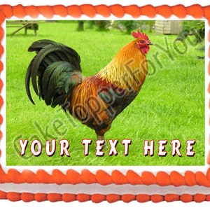 Rooster - Edible Cake or Cupcake Topper