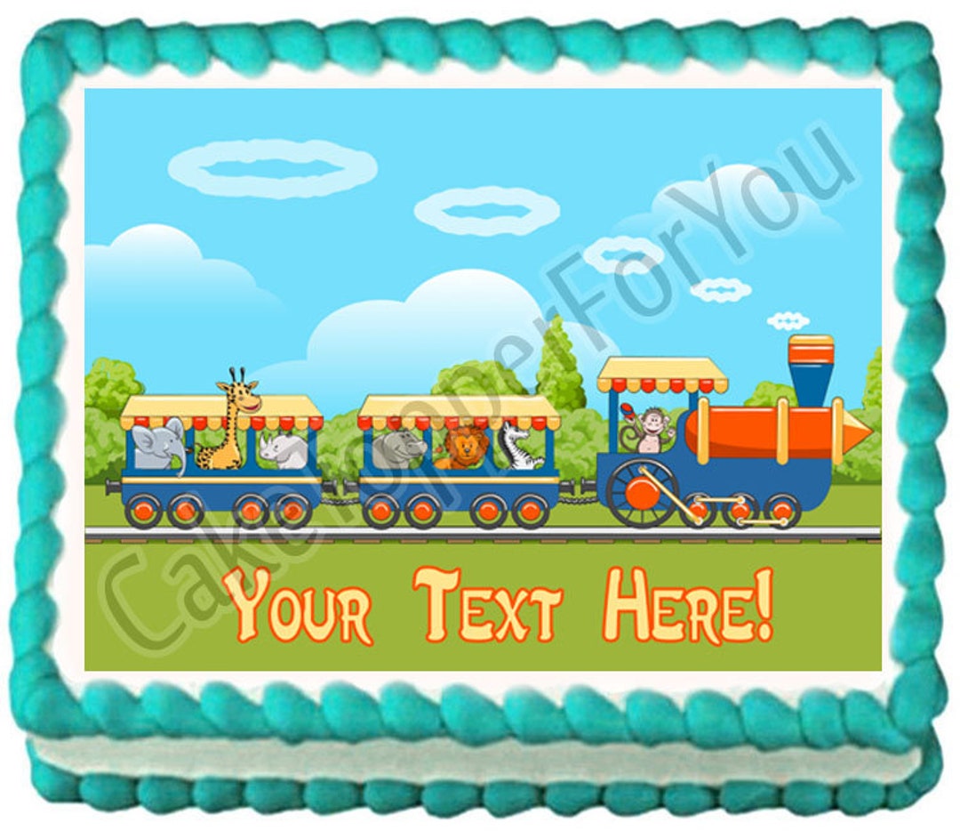 Baby Animals Train - Edible Cake or Cupcake Topper - Etsy