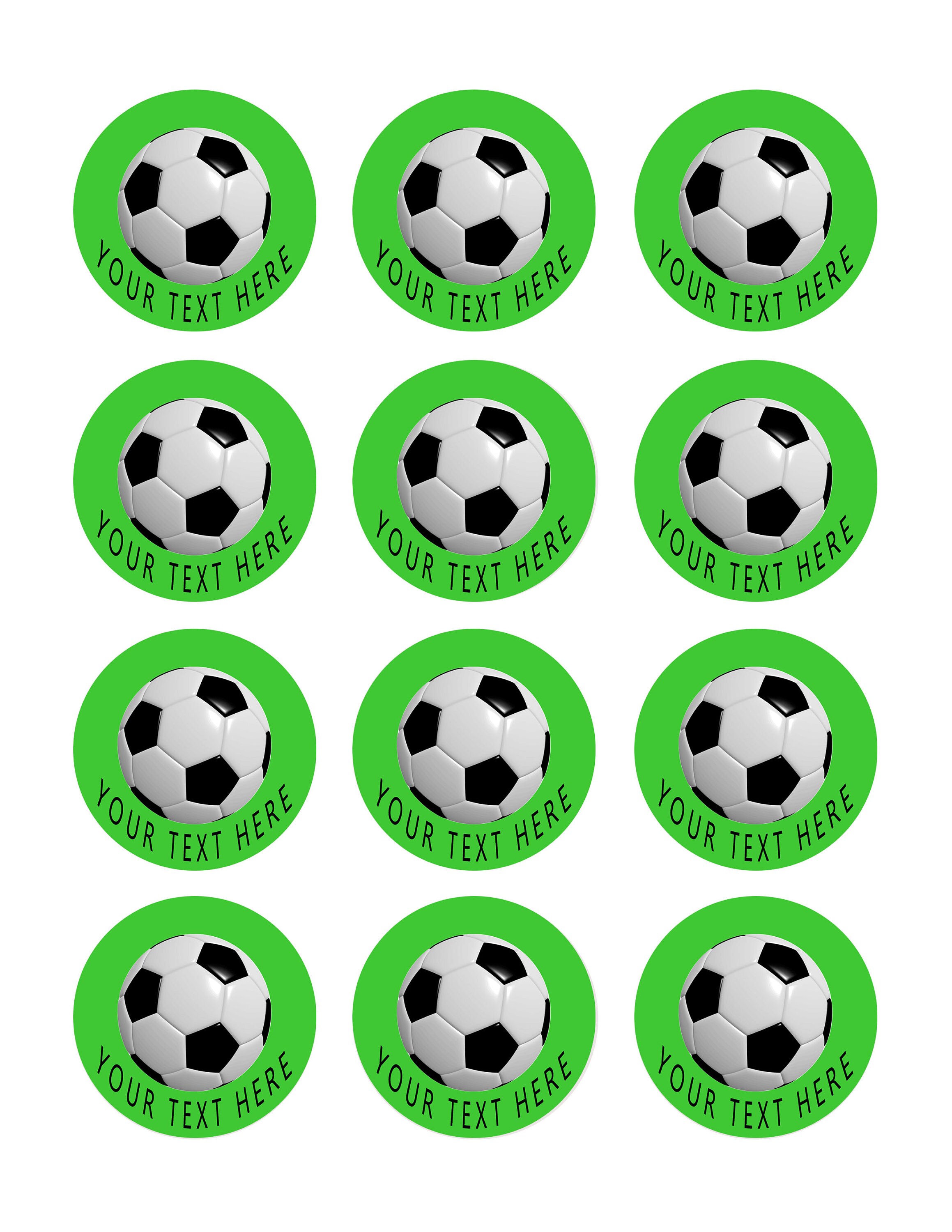 SOCCER BALL Edible Cake or Cupcake Topper Etsy UK