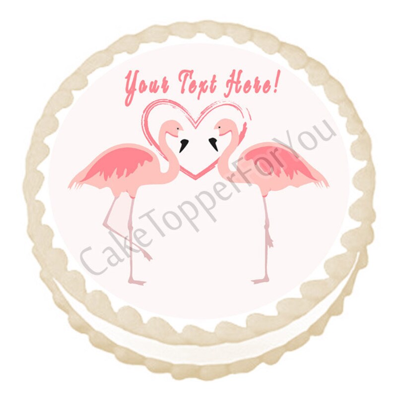 Pink Flamingos Edible Cake or Cupcake Topper Etsy