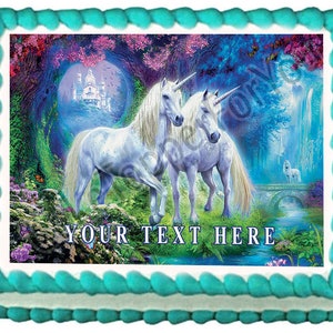 Unicorn - Edible Cake or Cupcake Topper