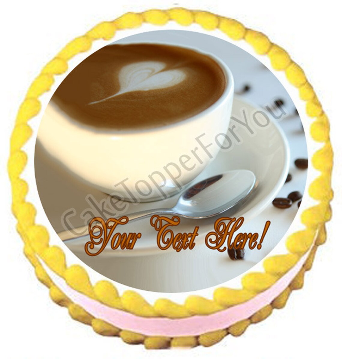 Coffee Edible Cake or Cupcake Topper Etsy