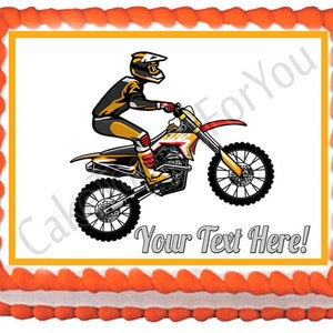 Motocross Rider Jumping - Edible Cake or Cupcake Topper