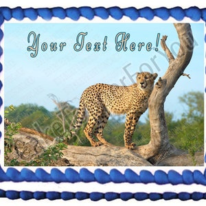 Roaming Cheetah, Safari, Wild - Edible Cake or Cupcake Topper