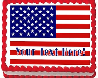 American Flag (Nr2) - Edible Cake or Cupcake Topper