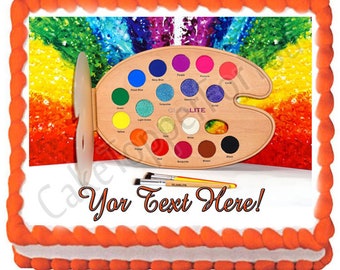 Paint Palette - Edible Cake or Cupcake Topper