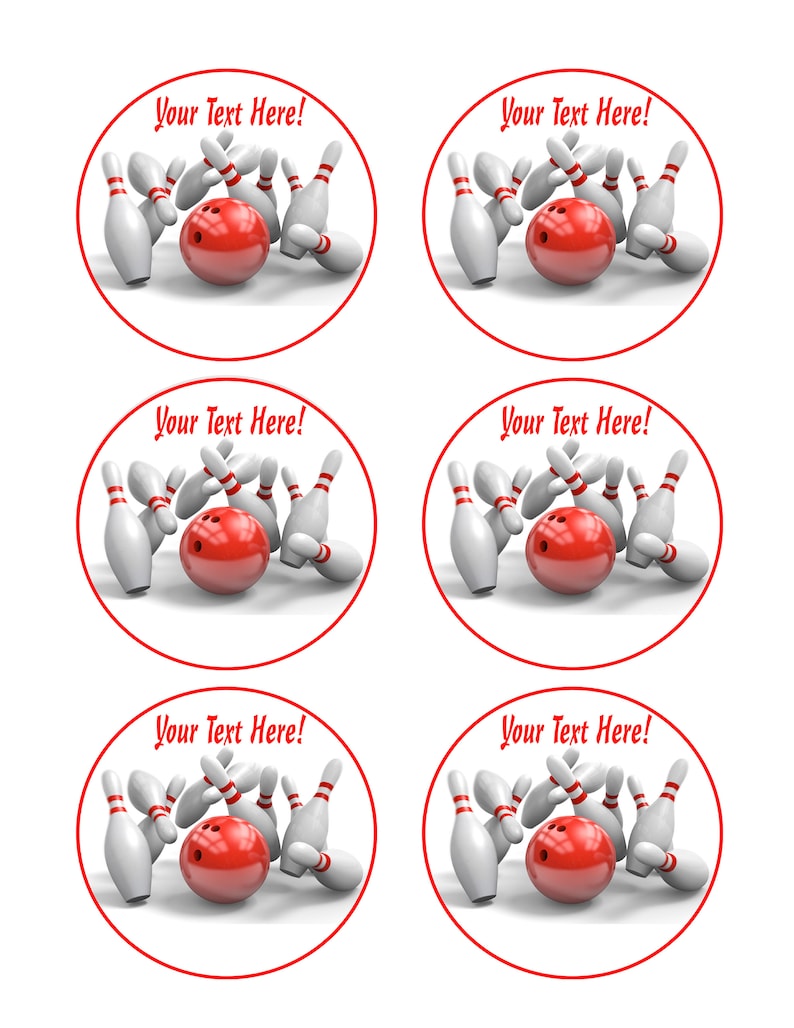 Bowling - Edible Cake or Cupcake Topper - Etsy