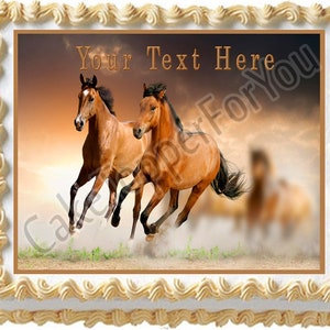 Horses - Edible Cake or Cupcake Topper