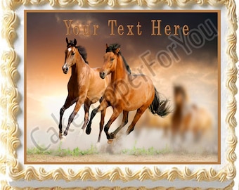 Horses - Edible Cake or Cupcake Topper