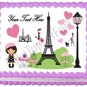 Paris - Edible Cake or Cupcake Topper