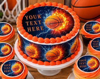 Basketball Cake Topper | Edible Basketball Image | Personalized Cake & Cupcake Decoration