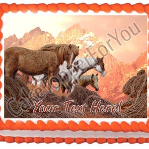 Wild Horses - Edible Cake or Cupcake Topper