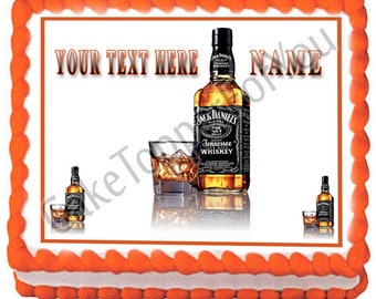 EDIBLE CAKE TOPPER JACK DANIELS WHISKEY ICING SUGAR SHEET FROSTING PARTY 