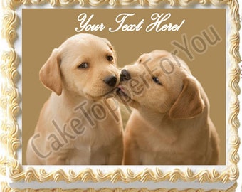 Puppy Kiss  - Edible Cake or Cupcake Topper