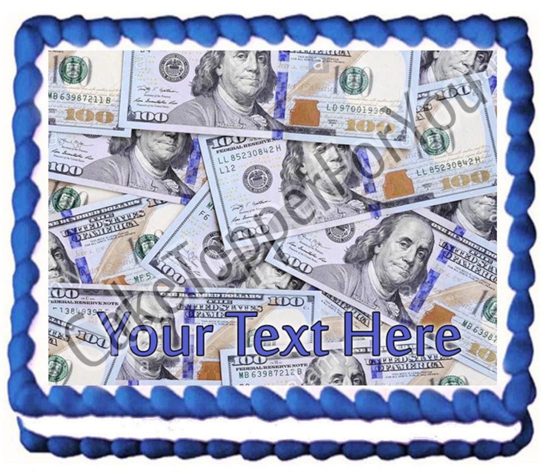 100 Dollar Bills C - Edible Cake or Cupcake Topper - Etsy