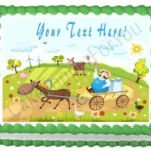 Farm With Farm Animals - Edible Cake or Cupcake Topper