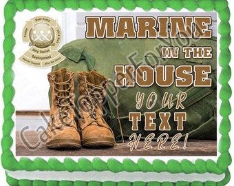 Marine in the House - Edible Cake or Cupcake Topper